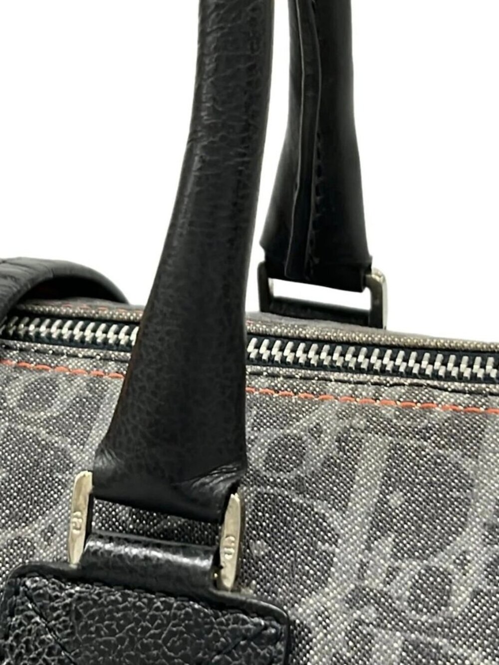 DIOR/ChristianDior Flight/Trotter Navy Black Orange Denim Jacquard Leather - Picture 10 of 15